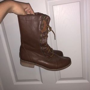 Barely worn brown Cathy Jean combat boots.